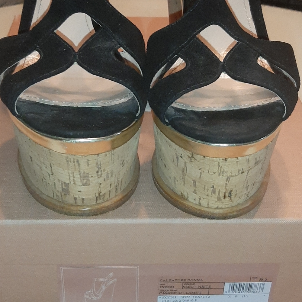 Miu Miu black suede upper wedge sandal - Picture 6 of 11